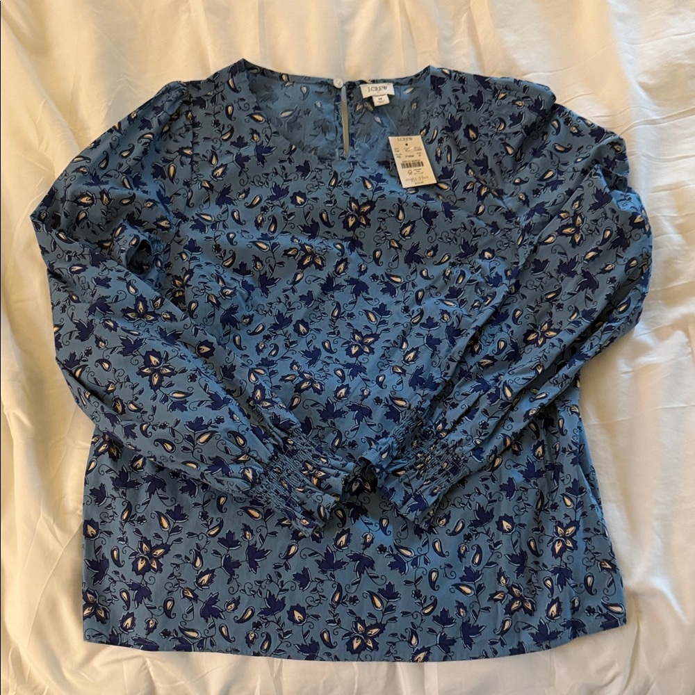 J.Crew NWT Floral Long-Sleeve Blouse - Women's Top